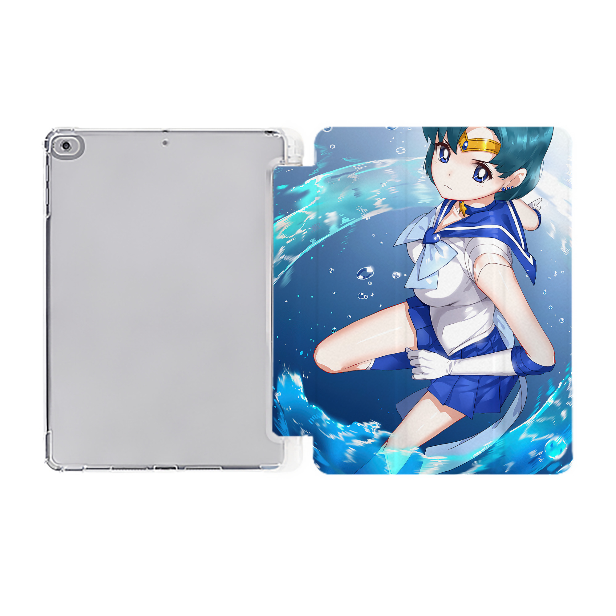 （画像用） 美少女戦士セーラームーン Sailor Moon IPad ケース ペン収納付き 三つ折りスタンド PUレザー×シリコン 対応機種9.5/10.5/10.9インチ